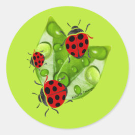 Adesivo Redondo Lady Bug Sticker