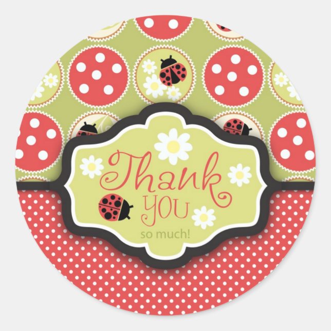 Adesivo Redondo Lady Bug TY Sticker (Frente)