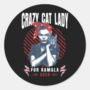 Adesivo Redondo Lady Cat Para Kamala Gato Sem Fios Lady Kamala Har