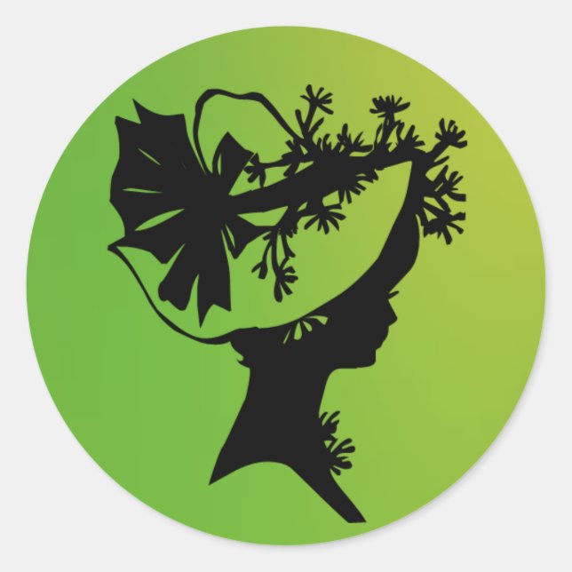 Adesivo Redondo Lady em um Bonnet 20 Verde AH2010 (Frente)