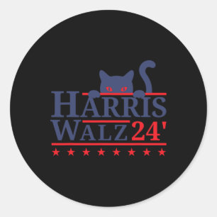 Adesivo Redondo Lady Gato Sem Fios Para Kamala Harris Tim Wheimer 