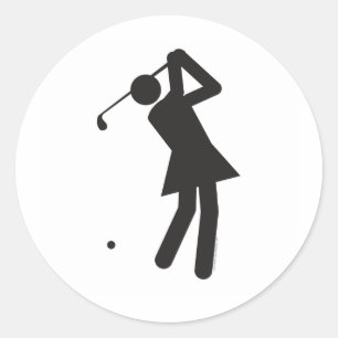 Adesivo Redondo Lady-golfer-T