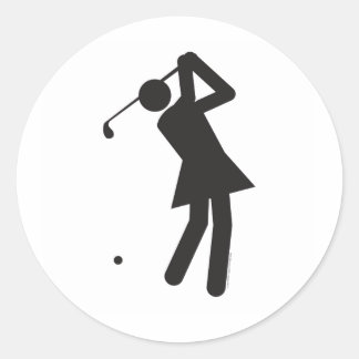 Adesivo Redondo Lady-golfer-T