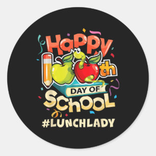Adesivo Redondo Lady Happy, 100º Dia da Escola