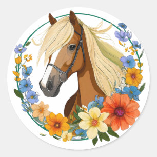 Adesivo Redondo Lady Horse