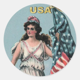 Adesivo Redondo Lady Liberty 1 Sticker