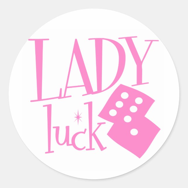 Adesivo Redondo Lady Luck Dice (Frente)