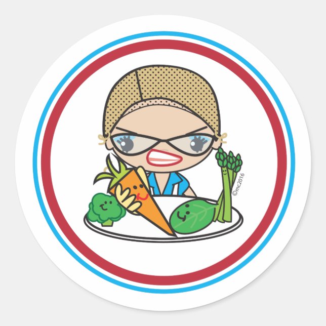 Adesivo Redondo Lady Monica Sticker (Frente)
