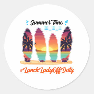 Adesivo Redondo Lady Off Duty Summer Time Fim Do Ano Escolar