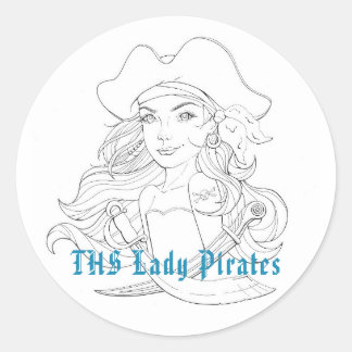 Adesivo Redondo Lady Pirate Sticker