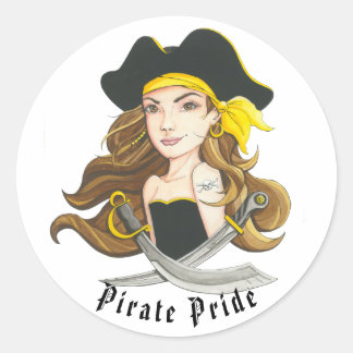 Adesivo Redondo Lady Pirate Sticker Round