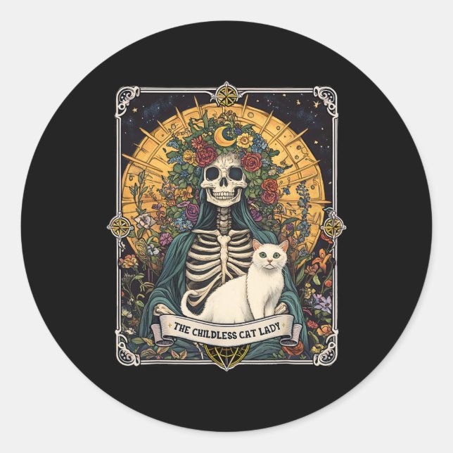 Adesivo Redondo Lady Tarot Card 1 (Frente)