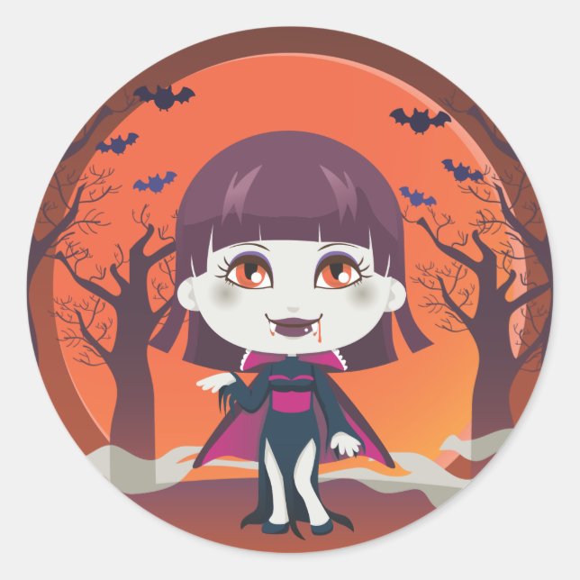 Adesivo Redondo Lady Vampire (Frente)