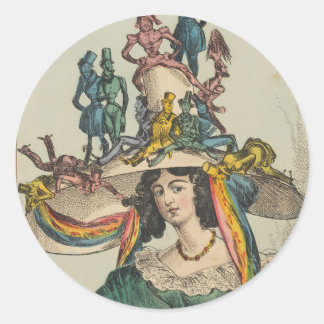 Adesivo Redondo Lady - Vinhetas redondas para artigos de papelaria