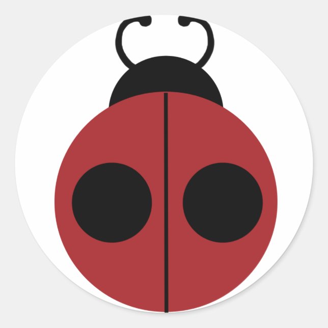 Adesivo Redondo Ladybug 60s retro legal vermelho (Frente)