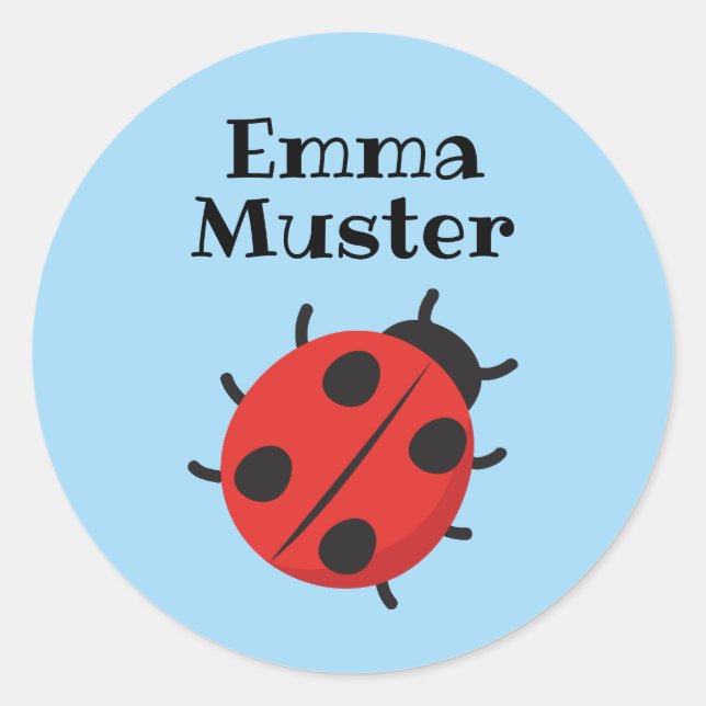 Adesivo Redondo Ladybug - azul-claro (Frente)