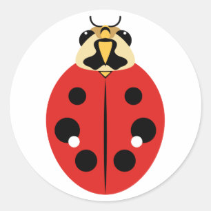 Adesivo Redondo Ladybug Beetle Red