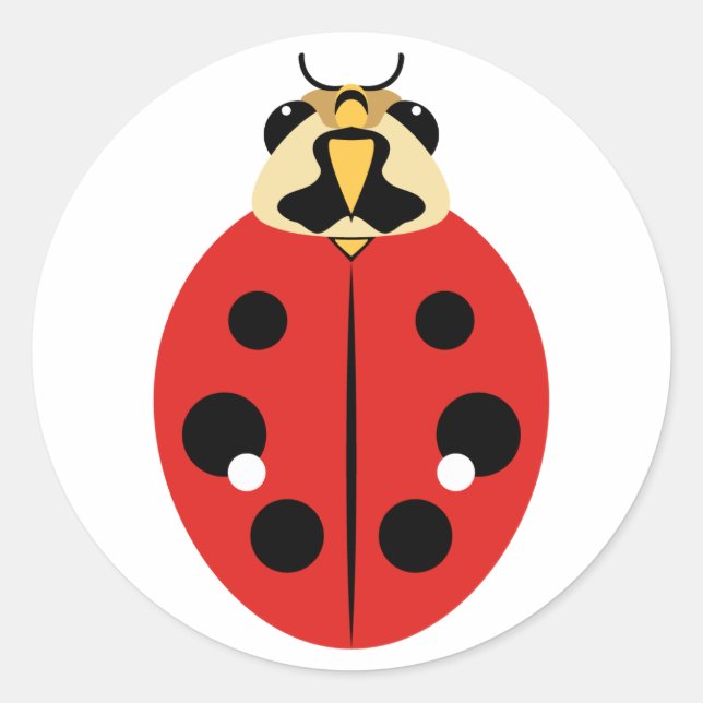 Adesivo Redondo Ladybug Beetle Red (Frente)