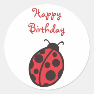 Adesivo Redondo Ladybug Birthday Sticker