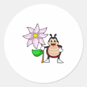 Adesivo Redondo Ladybug com Flower.PNG