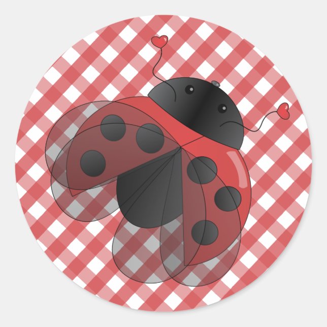 Adesivo Redondo Ladybug com Wings Opern (Frente)