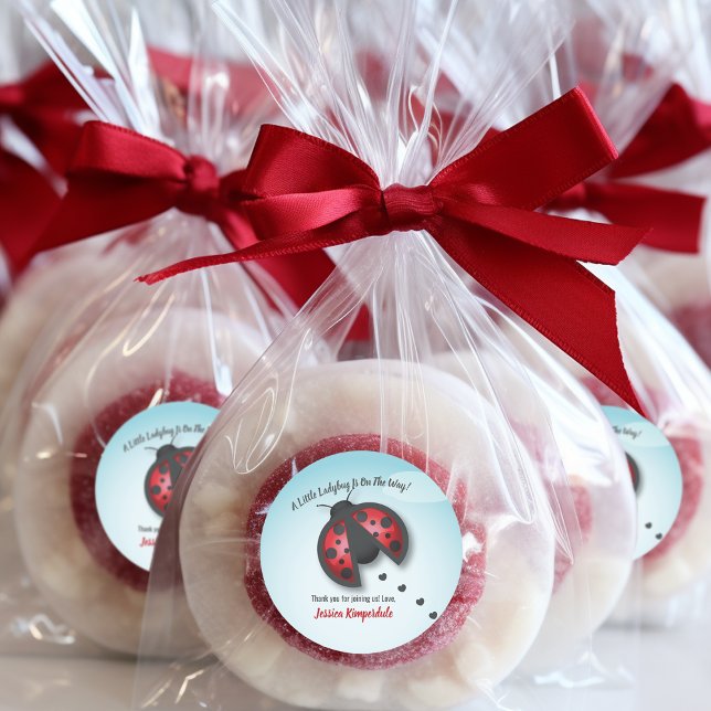 Adesivo Redondo Ladybug do Céu Azul e Vermelho está a caminho (Criador carregado)