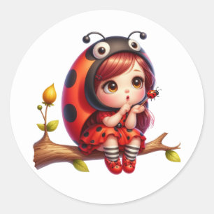 Adesivo Redondo Ladybug Girl