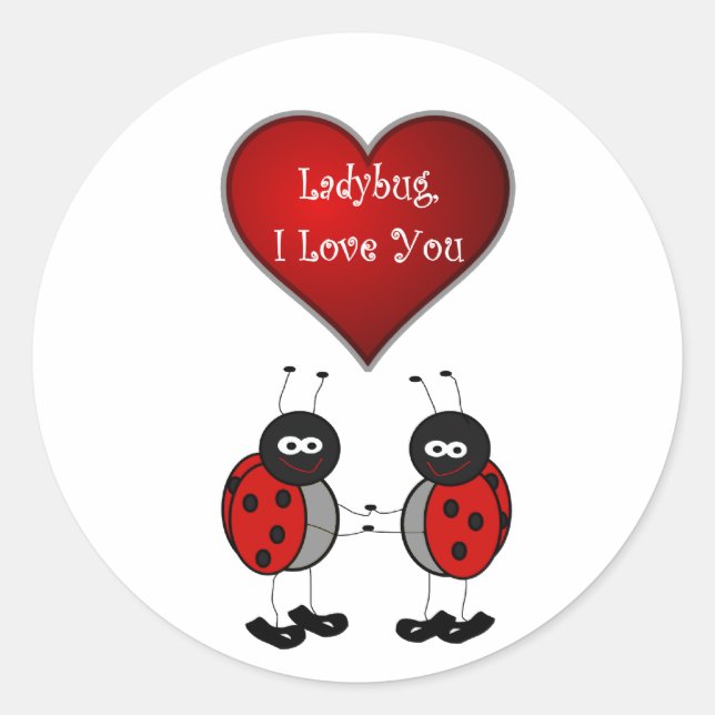 Adesivo Redondo Ladybug Love Sticker/Seal (Frente)