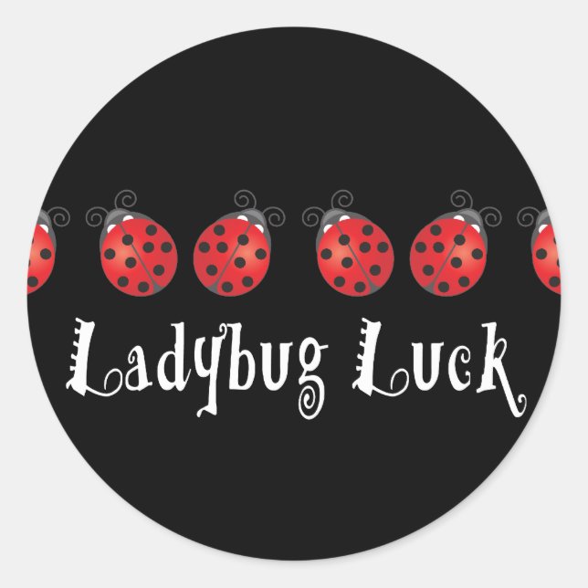 Adesivo Redondo Ladybug Luck (Frente)