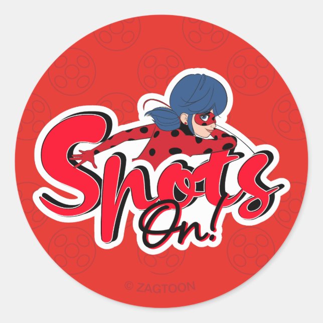 Adesivo Redondo Ladybug Miraculoso | Pontos em (Frente)