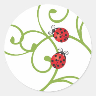 Adesivo Redondo Ladybug na Vine