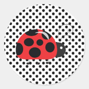 Adesivo Redondo Ladybug Polkadots Chá de fraldas Bingo Stickers