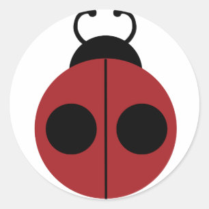Adesivo Redondo Ladybug Red e Yellow Cute