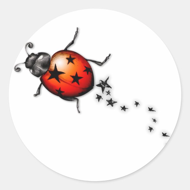 Adesivo Redondo Ladybug Rockstar (Frente)