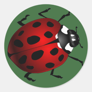 Adesivo Redondo Ladybug Stickers Red Ladybugs Art Stickers