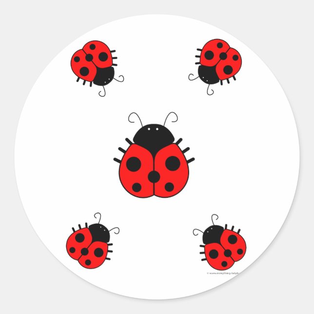 Adesivo Redondo Ladybugs Sticker (Frente)