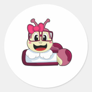 Adesivo Redondo Lagarta com Faixa de Opções