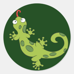 Adesivo Redondo lagarto bonito dos desenhos animados