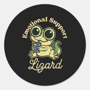 Adesivo Redondo Lagarto de Suporte Emocional Gecko Fofo Com Boba