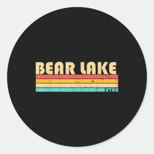 Adesivo Redondo Lago Bear Utah Piadas Pesca Acampamento Verão