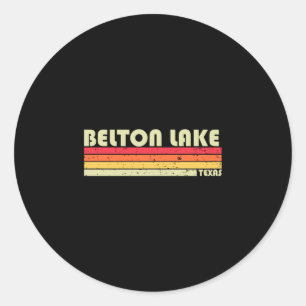 Adesivo Redondo Lago Belton Texas pesca engraçada acampamento verã