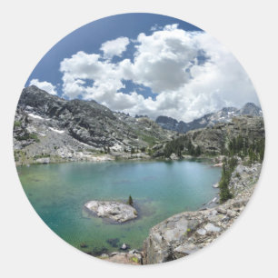 Adesivo Redondo Lago Cabin - Ansel Adams Wilderness - Califórnia