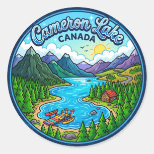 Adesivo Redondo Lago Cameron, Colúmbia Britânica, Canadá Canadá