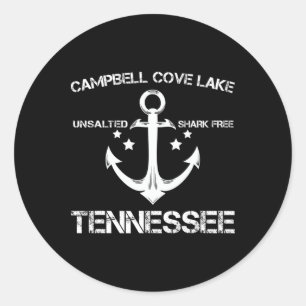 Adesivo Redondo Lago Campbell Cove Tennessee Piada Pesca Acampamen