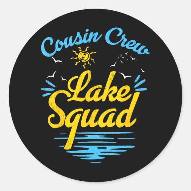 Adesivo Redondo Lago Cousin Crew Lake Squad Férias Familiares Engr (Frente)
