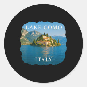 Adesivo Redondo Lago de Como Itália Férias Bellagio Verão Italiano