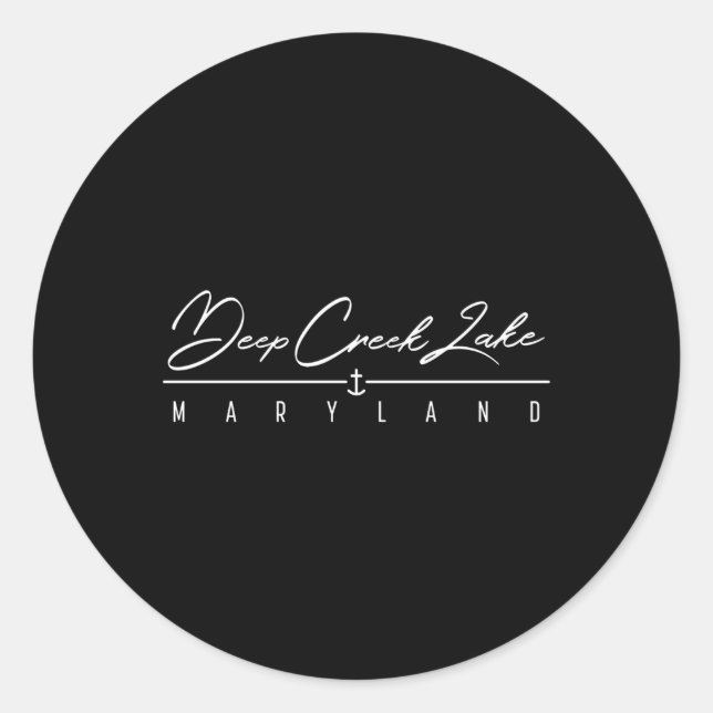 Adesivo Redondo Lago Deep Creek Md (Frente)