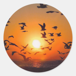 Adesivo Redondo Lago Erie Sunset