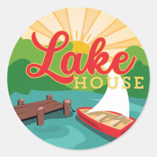 Adesivo Redondo Lago House Round Stickers