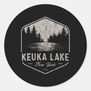 Adesivo Redondo Lago Keuka Nova York Ao Ar Livre Vintage